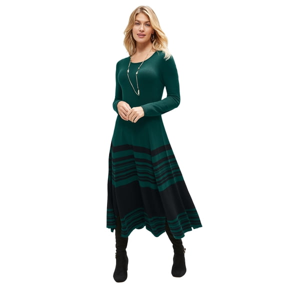 Jessica London Women's Plus Size Fit And Flare Sweater Dress
