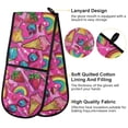 thumbnail image 4 of Dailycode Double Sided Oven Mitt with Loop Heat Resistant Kitchen Long Potholders 7" x 35" Strawberry Rainbow Sunglasses, 4 of 6