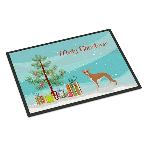 Carolines Treasures CK3460MAT Italian Greyhound Christmas Tree Door Mat Indoor Rug or Outdoor Welcome Mat 18x27 Doormat