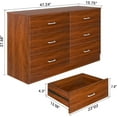 thumbnail image 2 of 6 Drawer Dresser Wood, Wooden Dresser for Bedroom, Walnut Brown, 2 of 7