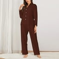 thumbnail image 2 of Sikiie Brown Women's Long-Sleeve Shirt and Full-Length Bottom Pajama Set (s-xxl)-XX-Large, 2 of 7