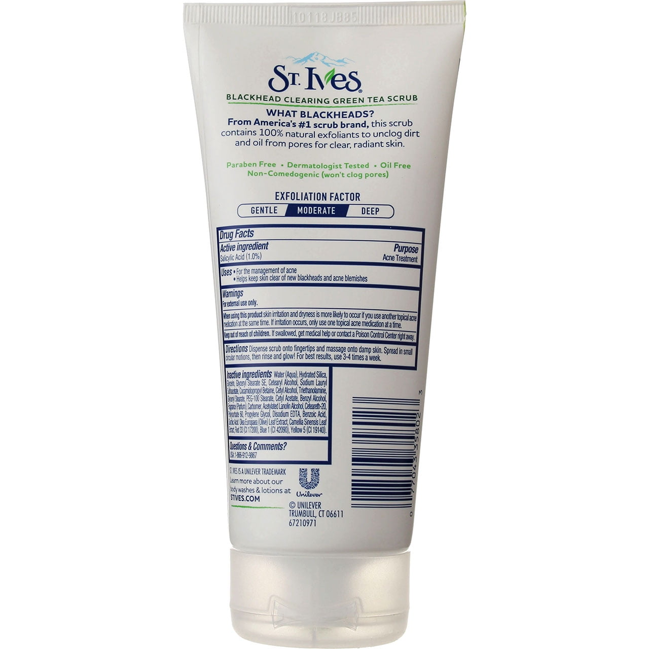 St Ives Blackhead Clearing Exfoliating Face Scrub, Green Tea & Bamboo, 6 oz (3 pack) (Bundle)