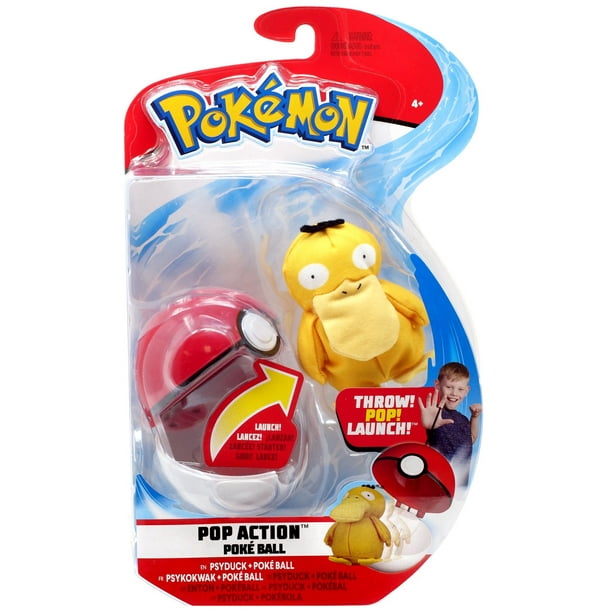 Pokemon Pop Action Poke Ball Psyduck Throw Poke Ball Plush - Walmart.com - Walmart.com