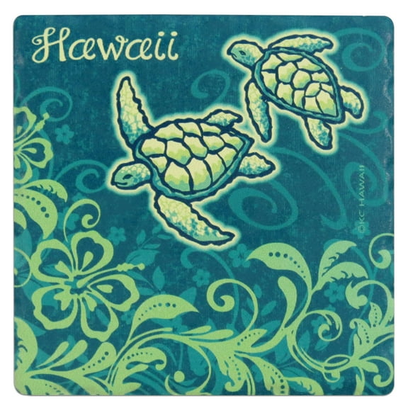 Souvenir Wood Aloha Honu Sandstone Coaster