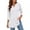 White, variant on Summer Tops for Women 3/4 Sleeve V Neck Shirts Casual Loose Fit 2026 Blouses Flowy Summer Vacation Clothes