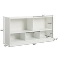 thumbnail image 3 of Kids Toy Storage Organizer, 5-Section Storage Cabinet for Organizing Books Toys, Wooden Bookshelf Daycare Furniture for School, Classroom Playroom, Nursery, Kindergarten (Gray), 3 of 6