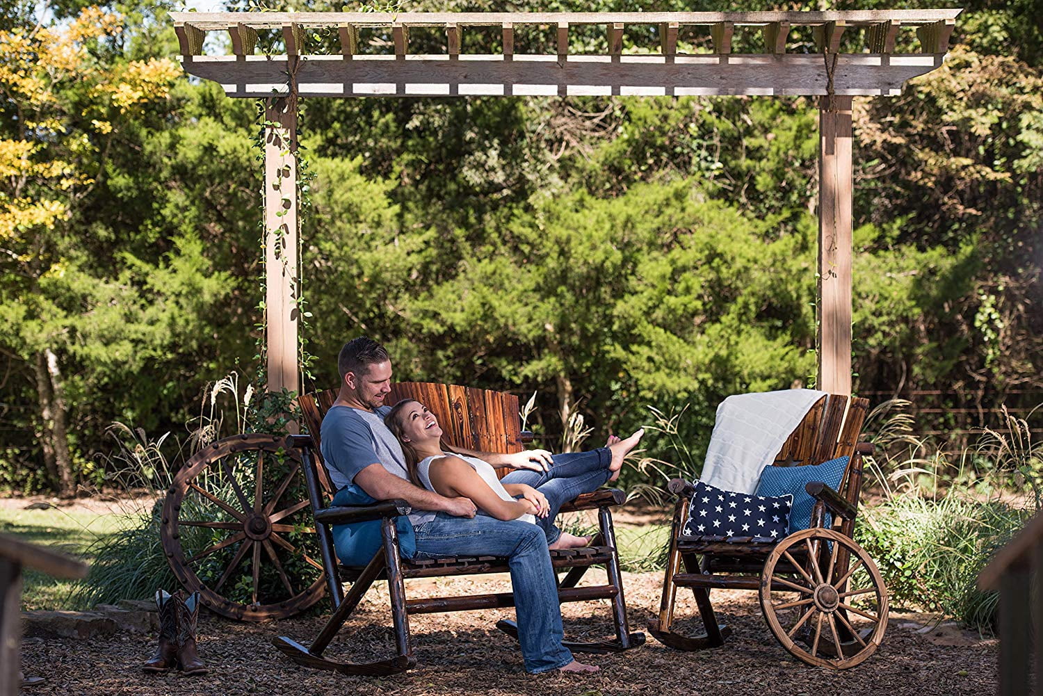 Leigh Country Char-log Rocker With Star Cutout