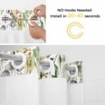 thumbnail image 2 of No Hook Eucalyptus Shower Curtain with Snap in Liner Set, Sage Green Botanical Weeping Leaf Waterproof Fabric Bathroom Curtains with See Through Top Window, Hotel Style Stall 54 x 78 Inch, 2 of 9