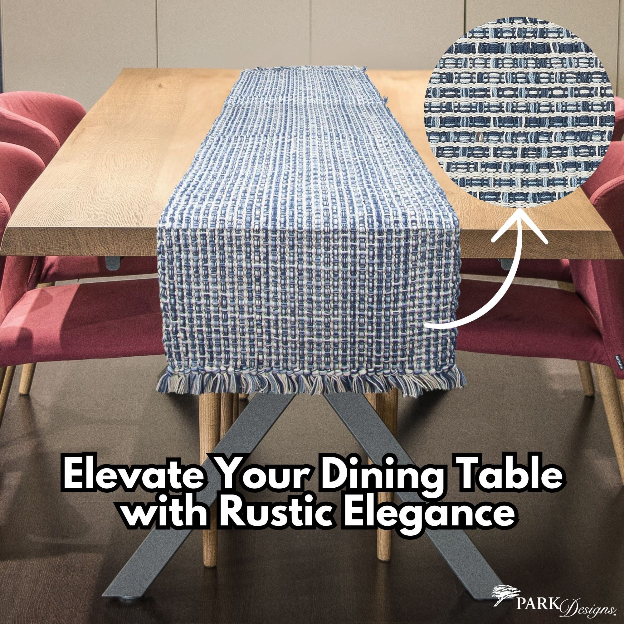 Park Designs Denim Tweed Table Runner 36"L