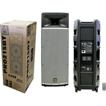Mr Dj PRO215BT PRO PA DJ Dual 15" Active Full Range Powered Speaker, 2" Display