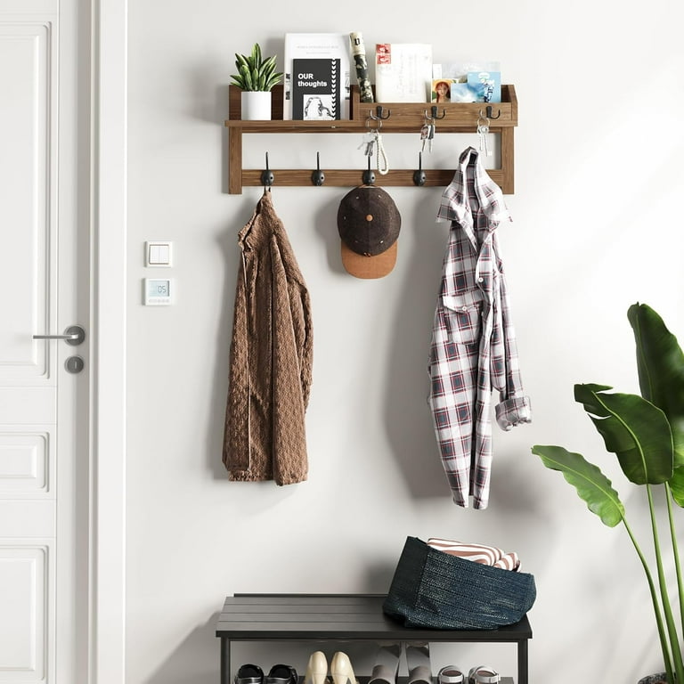 35 inch Coat Rack Wall Mount, Extra Long Coat Hooks Wall Mount