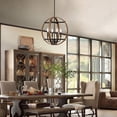 thumbnail image 3 of Farmhouse Globe Pendant Lighting 4-Light Sphere Foyer Chandelier Wood Grain, 3 of 8