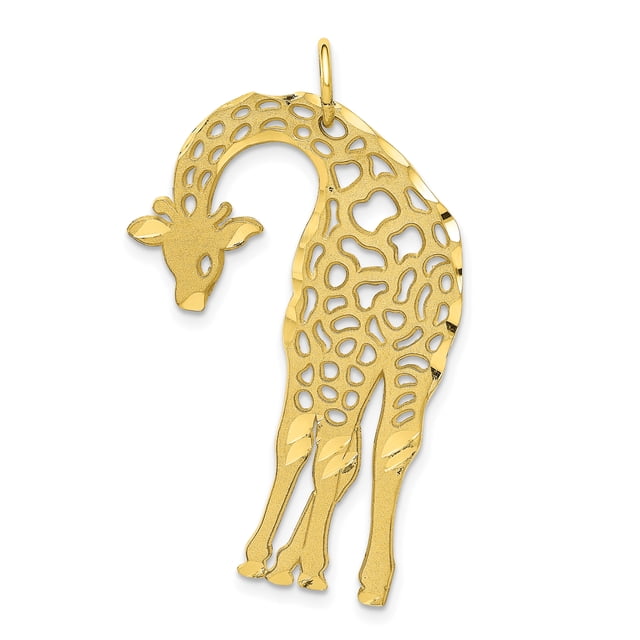 Collier Girafe en Or Jaune 10k Pendentif Animal