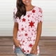 thumbnail image 2 of Día de la Independencia Mujer Casual Sexy Moda Verano Camiseta de cuello redondo Impreso Manga corta Tops Blusa Pompotops hkajfhjk467734, 2 of 5