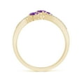 thumbnail image 2 of ANGARA Natural 0.42 Ct. Amethyst with Diamond Infinity Ring in 14K Yellow Gold for Women (Ring Size: 3.5), 2 of 9