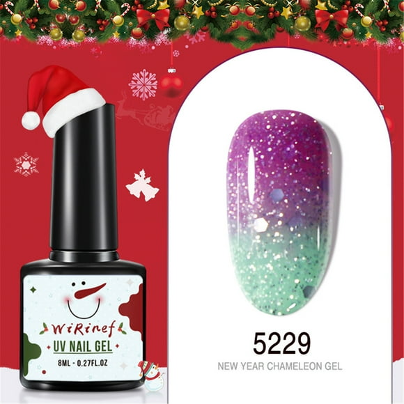 RKSTN Gel Nail Polish Christmas Manicure Nail Polish Glue Winter Snowman Color Changing Phototherapy Glue 8ML Quick Dry Nail Polish