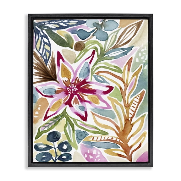 Stupell Industries Vibrant Garden Impressions Black Framed Floater Canvas Wall Art, design by Lisa Nohren