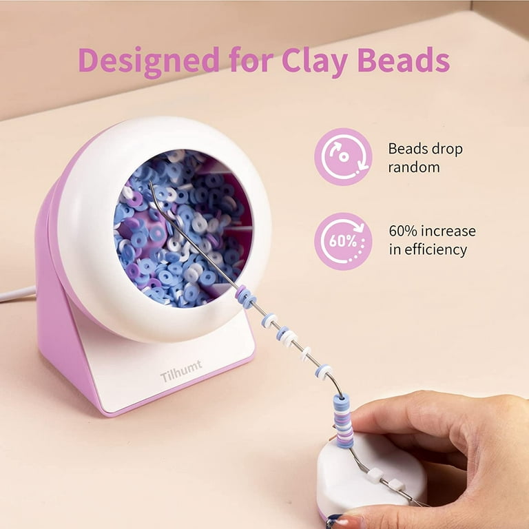 Winartton Clay Bead Spinner, Electric Bead Spinner for Jewelry Making,  Automatic Fast Beads Bowl with Spinner Needles and Thread for Making Waist  Beads, Bracelet, Necklace, DIY Gift Choice