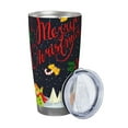 thumbnail image 2 of Fotbe Merry Christmas Elk Pattern 20 oz Tumbler Stainless Steel Vacuum Insulated Coffee Ice Cup Double Wall Travel Flask Leak-proof Coffee Cup-Straw Two-piece Set, 2 of 8