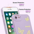 thumbnail image 4 of Case for iPhone SE(5G) 2022 iPhone 7 iPhone 8 iPhone SE 2020, Glitter Cute Butterfly Pattern Sparkly Bling Laser Case Soft TPU Bumper Slim Protective Women Girls Phone Cover - Purple, 4 of 15