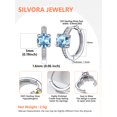 thumbnail image 5 of Silvora Sterling Silver Birthstone Hoop Earrings for Women Round Cut Created Diamond Dainty Earring Birthday Christmas Valentines Jewelry Gift, March, 5 of 8