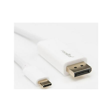 UPC: 0810606031373 | Rocstor Y10C241-W1 10ft / 3m USB Type C to DisplayPort Cable – USB C to DP Cable – 4K 60Hz – White