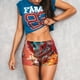 thumbnail image 3 of Balery Space Skeleton Art Pantalones cortos de entrenamiento estampados para mujer, sin costuras, ajustados, para gimnasio, yoga, correr, deportes, ejercicio activo, fitness.-Large, 3 of 8