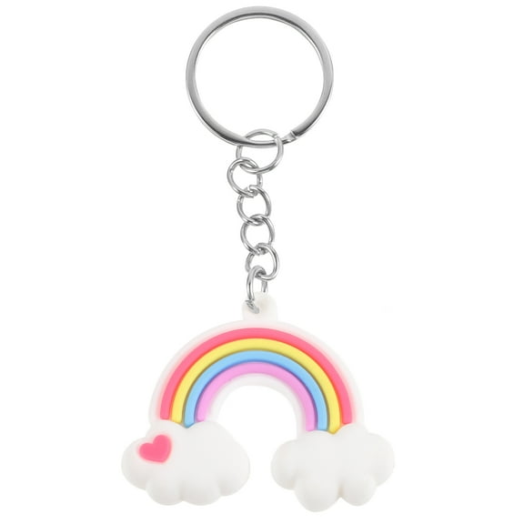 2pcs Creative Keychain Keyring Creative Dreamy Rainbow Keychain Toy Fashionable Gift Hanging Ornament Bag and Belt Loop Accessory Mini Backpack Hooks for Men and Women