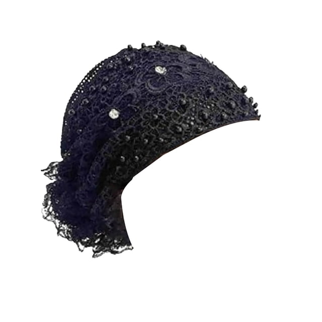 Diadema floral de encaje y perlas para mujer, diseño vintage, elástica, transpirable, banda ancha y suave, sujeción firme, ideal para el día a día, fiestas, Navidad y Año Nuevo, regalo
