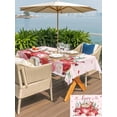 thumbnail image 4 of Outdoor Tablecloth with Umbrella Hole and Zipper, Valentine's Day Rectangle Table Cloth 60x102 Inch Waterproof Tablecloth, Eucalyptus Leaves Coffee Gifts Romantic Picnic Table Cover for Patio Camping, 4 of 7
