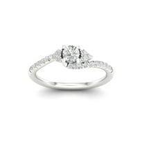 Imperial 1/2Ct TDW Diamond 14k White Gold Bypass Engagement Ring (H-I, I2)