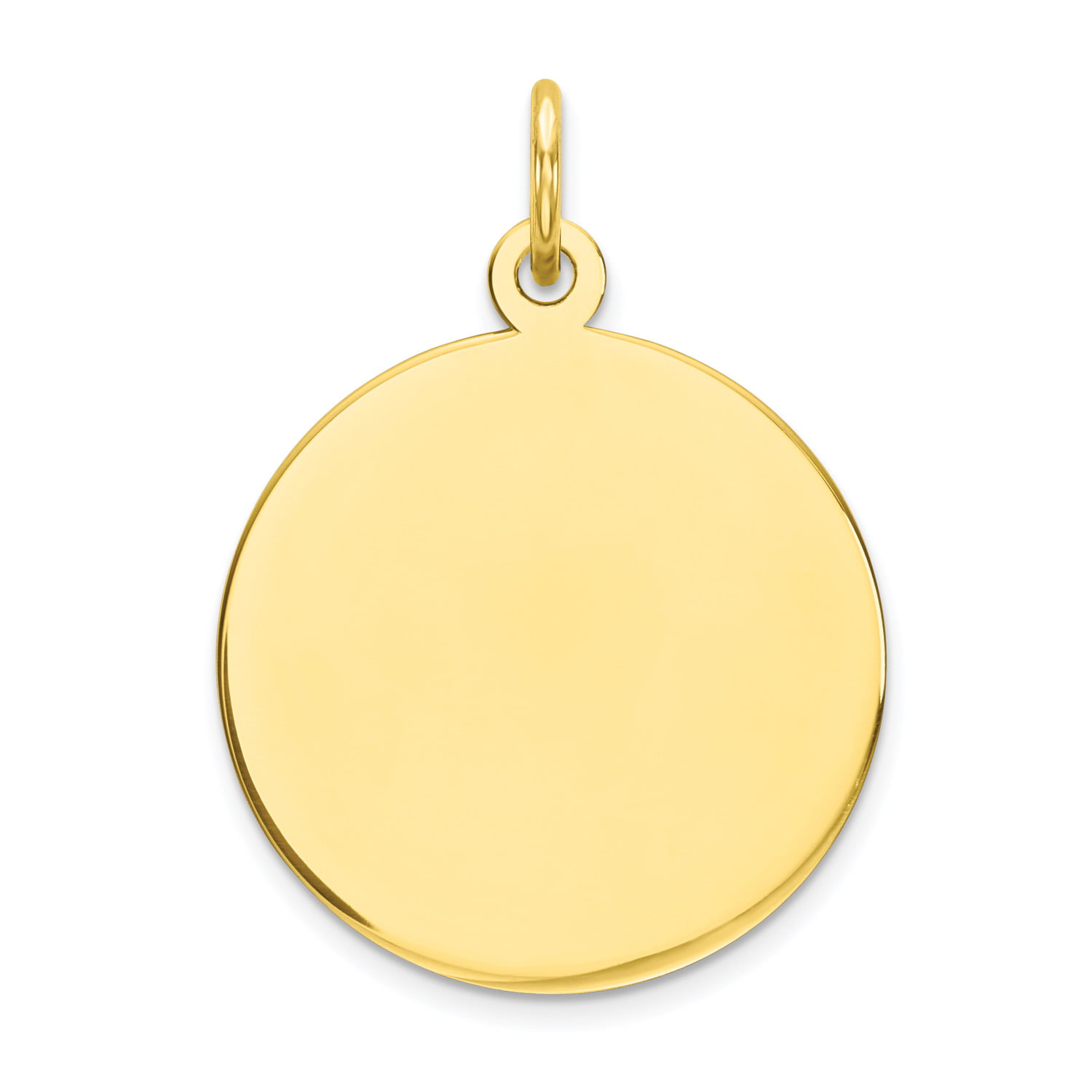 10k Yellow Gold .013 Gauge Heart Shape Disc Polished Charm Pendant 20mmx17mm