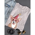 thumbnail image 3 of Little Corgi Let's Party T-Shirt Women -Image by Shutterstock, Female x-Large, 3 of 4