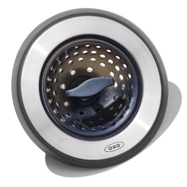 OXO Softworks 2-in-1 Stainless Steel Sink Strainer and Stopper, Black