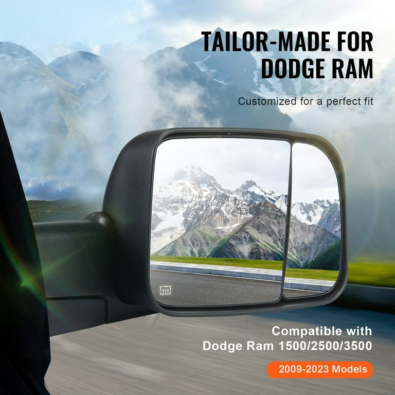 Driver Side Mirror Power Heated Towing Mirrors For 2002-2008 Dodge Ram - Black W/White DRL & LED Turn Signals Side Mirror Blindspot - Foto 9