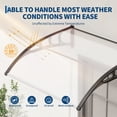 thumbnail image 5 of Kicctian 40''x40'' Outdoor Window Door Awning Canopy, with Polycarbonate Cover & Plastic Steel Brackets, Weather-Resistant Door Canopy for Porch, Patio, Window, Clear, 5 of 7