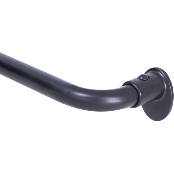 Kenney 5/8" Wrap Around Blackout Curtain Rod, 48-86", Black — Residential Use, Standard Application
