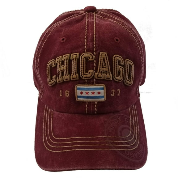 Chicago Classic Vintage Baseball Hat Cap (Maroon)