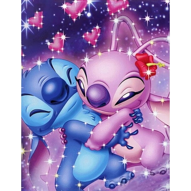 Disney Diamond Painting Cartoon Lilo Stitch Cheshire Cat Diamond Embroidery Elsa Yoda Mosaic Art DIY Children's Home Decor Gift30x40cm-Round Drill Gao Jinjia LED
