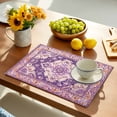 thumbnail image 5 of Placemats Set of 6, Purple Bohemian Place Mats Retro Boho Medieval Mural Tablemats Washable Placemat Table Decoration for Kitchen Table Dinner Party Home Decor Indoor Outdoor 13x19 Inch, 5 of 9