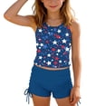 thumbnail image 3 of Odeerbi Niñas Día de La Independencia Traje de Baño de 2 Piezas Patriotic Tank Top Con Sostén Pad & Boyshort Bottom Baño Seco Rápido, 3 of 9