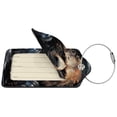 thumbnail image 2 of Honeii Urban Bear With Headphones Print Leather Luggage Tag for Suitcases,ID Tags,Bag Tags for Luggage,Functional Travel Tag-4 PCS, 2 of 5