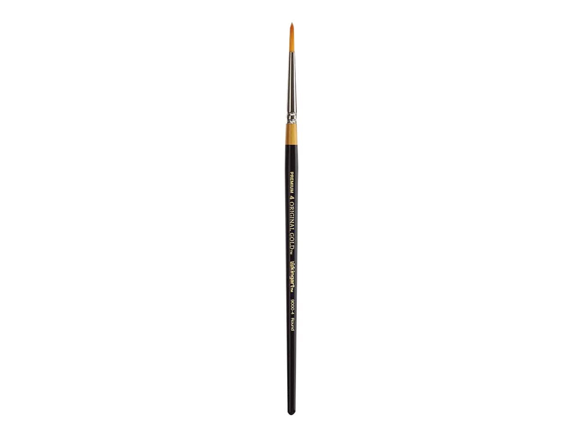 Kingart, Original Gold 9000 Round Series, Premium Golden Taklon Artist Brush, Set of 8, for All Ages