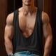 thumbnail image 1 of pstuiky Camisetas sin mangas para hombre, Camiseta de verano para hombre, cuello en V grande, color fino, estilo informal, sin mangas, transpirable, deportiva Tops elegantes para mujer s, 1 of 8