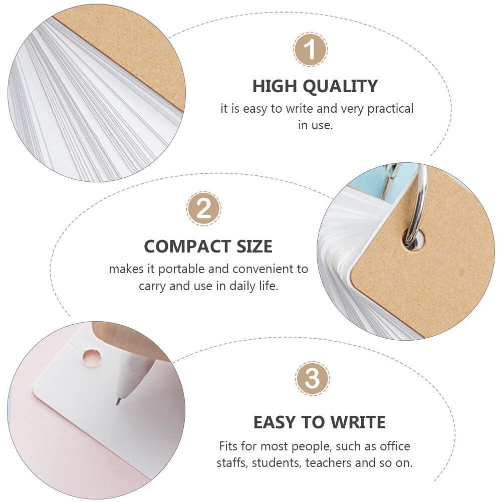 ifundom 12 Pcs Ring Loose-Leaf Notepad Vocabulary Cards Paper Binder Memo Notes Pads