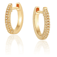 thumbnail image 1 of Aretes Elegantes Con Tres Filas De Zirconias Regalo Xtellar Dorado, 1 of 3