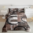 thumbnail image 2 of Feelyou Brown Abstract Ombre Queen Comforter Set, Square Circle Geometric Bedding Sets, Teen Kid Child Adult Reversible Bedding Comforter Set, Lightweight Room Decor, 3-Piece, 2 of 8