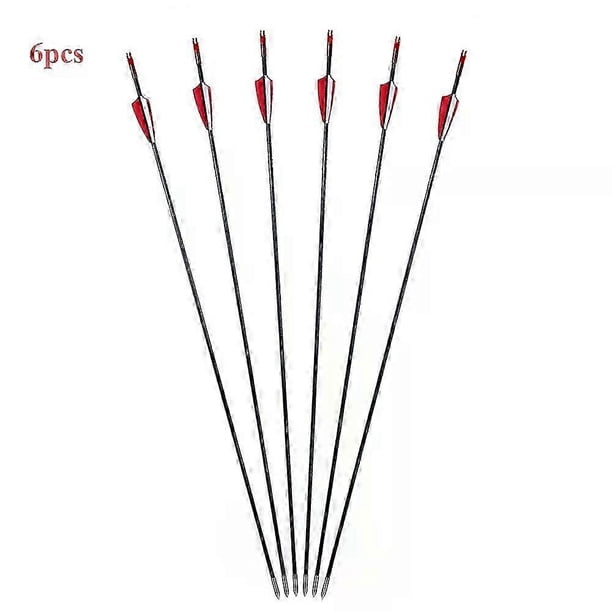 6mm Fiberglass Arrows 31 Hunting Practice Arrows Spine 800 for Recure and Compound Bow Target 6/12/24pcs