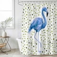 thumbnail image 4 of Blue Flamingo Bathroom Shower Curtains with 12 Hooks Waterproof Shower Curtain for Stalls and Bathtubs Sage Green Polka Dots Tropical Modern Art Decorative Bathroom Privacy Curtain 72x96 Inches, 4 of 9