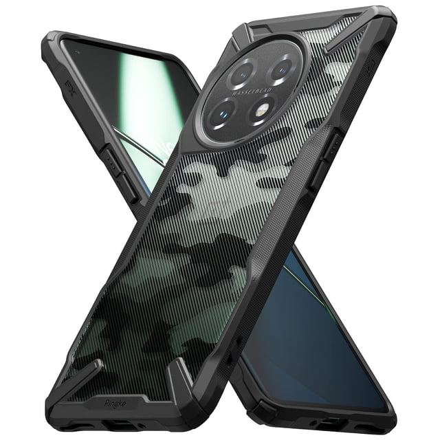 Funda Parachoques Ringke Fusion-X Camo Black Compatible con Oneplus 11 5G Antiarañazos Resistente Im